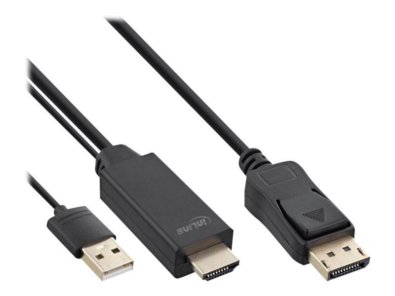 INLINE - HDMI zu DisplayPort Konverter Kabel - 4K/30Hz - schwarz - 1m