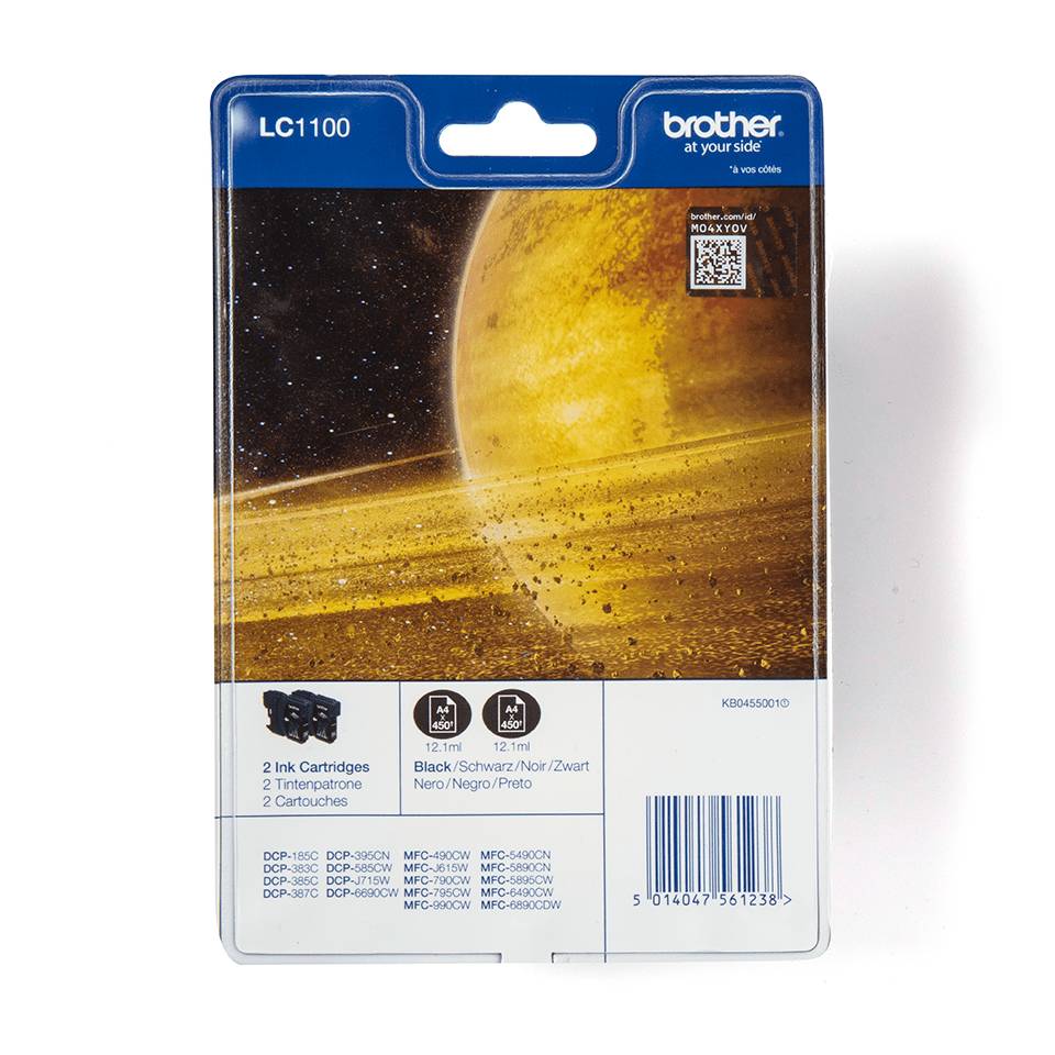 Brother LC1100BKBP2 - 2er-Pack - Schwarz - original