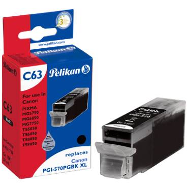 Pelikan C63 - 24 ml - Schwarz - kompatibel - Tintenpatrone (Alternative zu: Canon PGI-570PGBKXL)