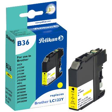 Pelikan B36 - 11 ml - Gelb - kompatibel - Tintenpatrone (Alternative zu: Brother LC123Y)