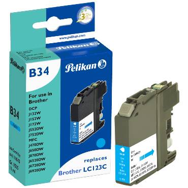 Pelikan B34 - 11 ml - Cyan - kompatibel - Tintenpatrone (Alternative zu: Brother LC123C)