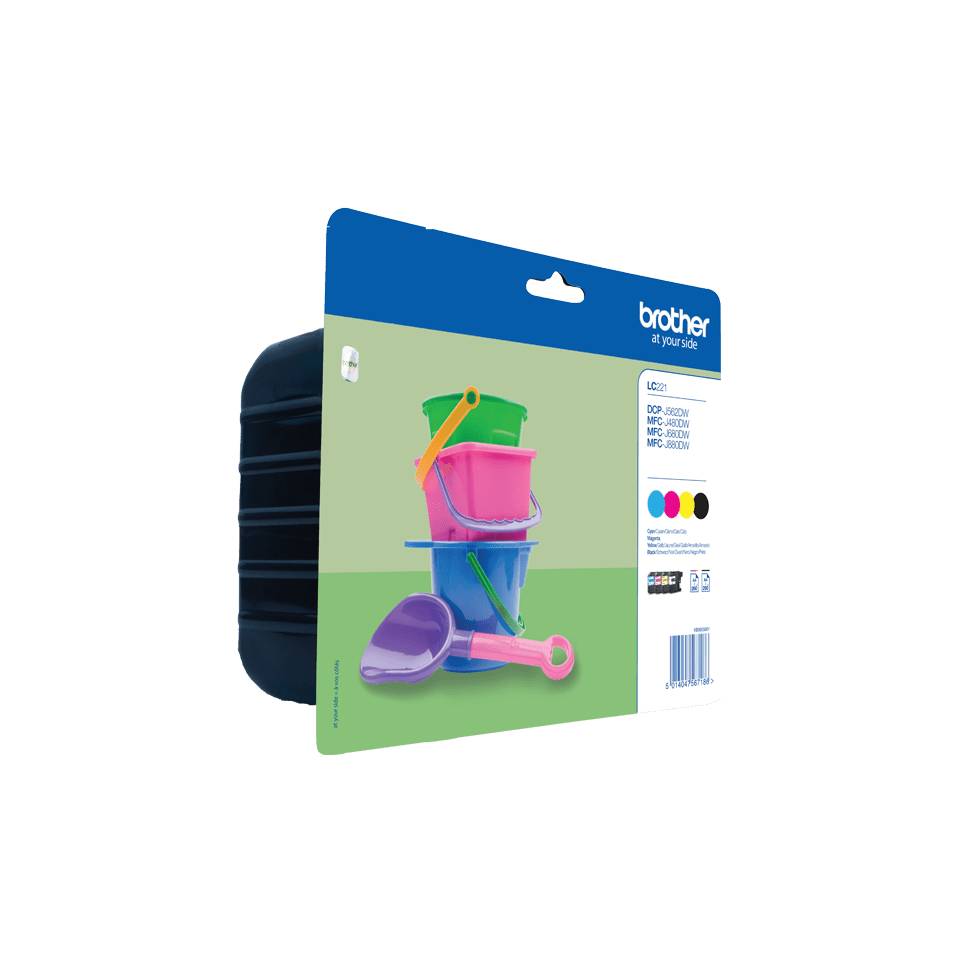 Brother LC221 Value Pack - 4er-Pack - Schwarz, Gelb, Cyan, Magenta