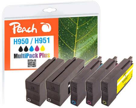 Peach Combi-Pack PLUS H950/H951 - 5er-Pack - Schwarz, Gelb, Cyan, Magenta - kompatibel - wiederaufbereitet - Tintenpatro