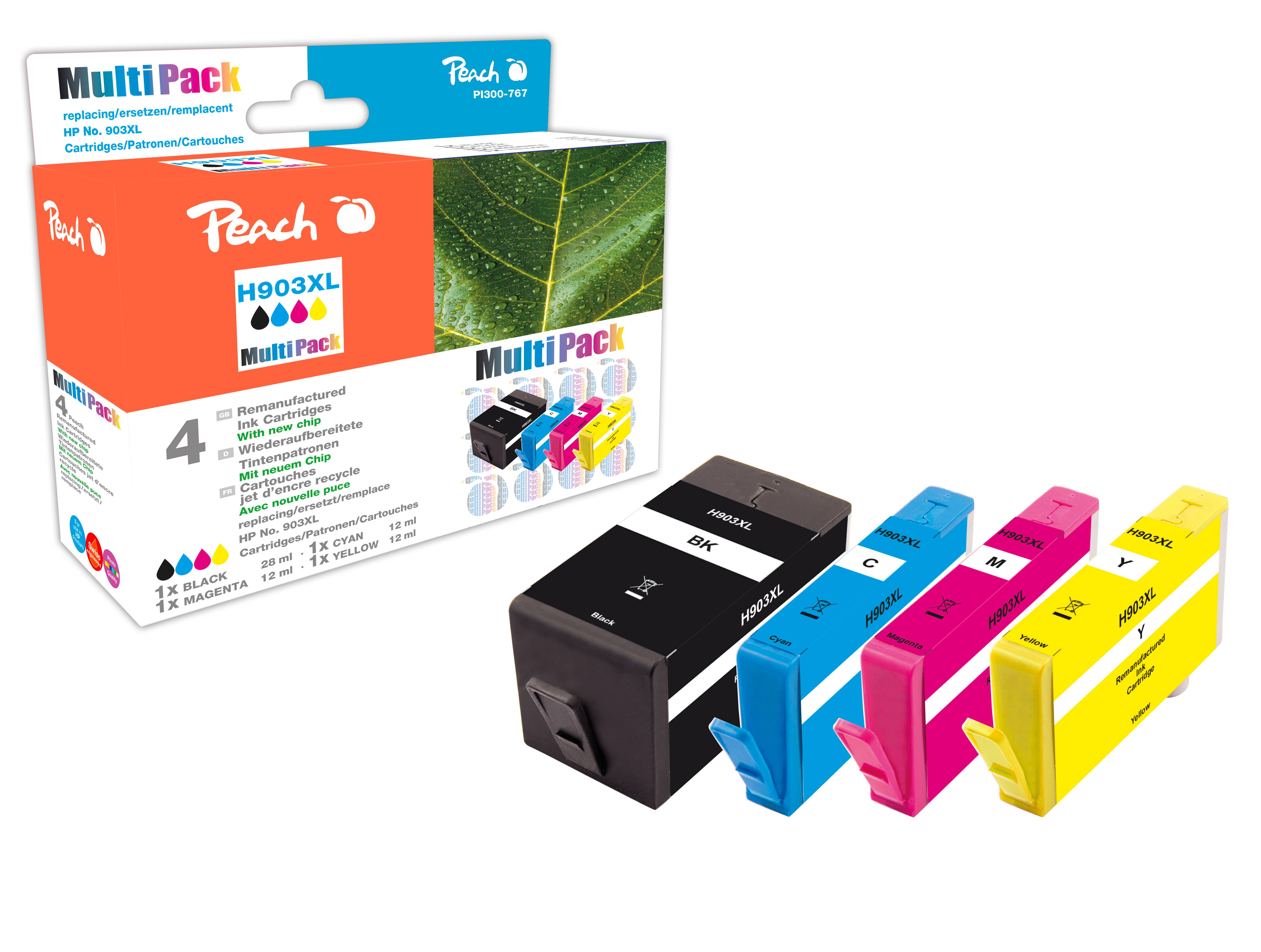 Peach Tinte Sparpack PI300-767, Kompatibel, Schwarz, Cyan, Magenta, Gelb, HP, Combo pack, OfficeJet 6900 Series, OfficeJet 6950, OfficeJet Pro 6860