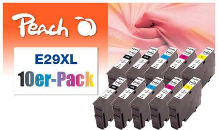 Peach Combi-Pack E29XL - 10er-Pack - Schwarz, Gelb, Cyan, Magenta - kompatibel - wiederaufbereitet - Tintenpatrone (Alternative zu: Epson 29XL)