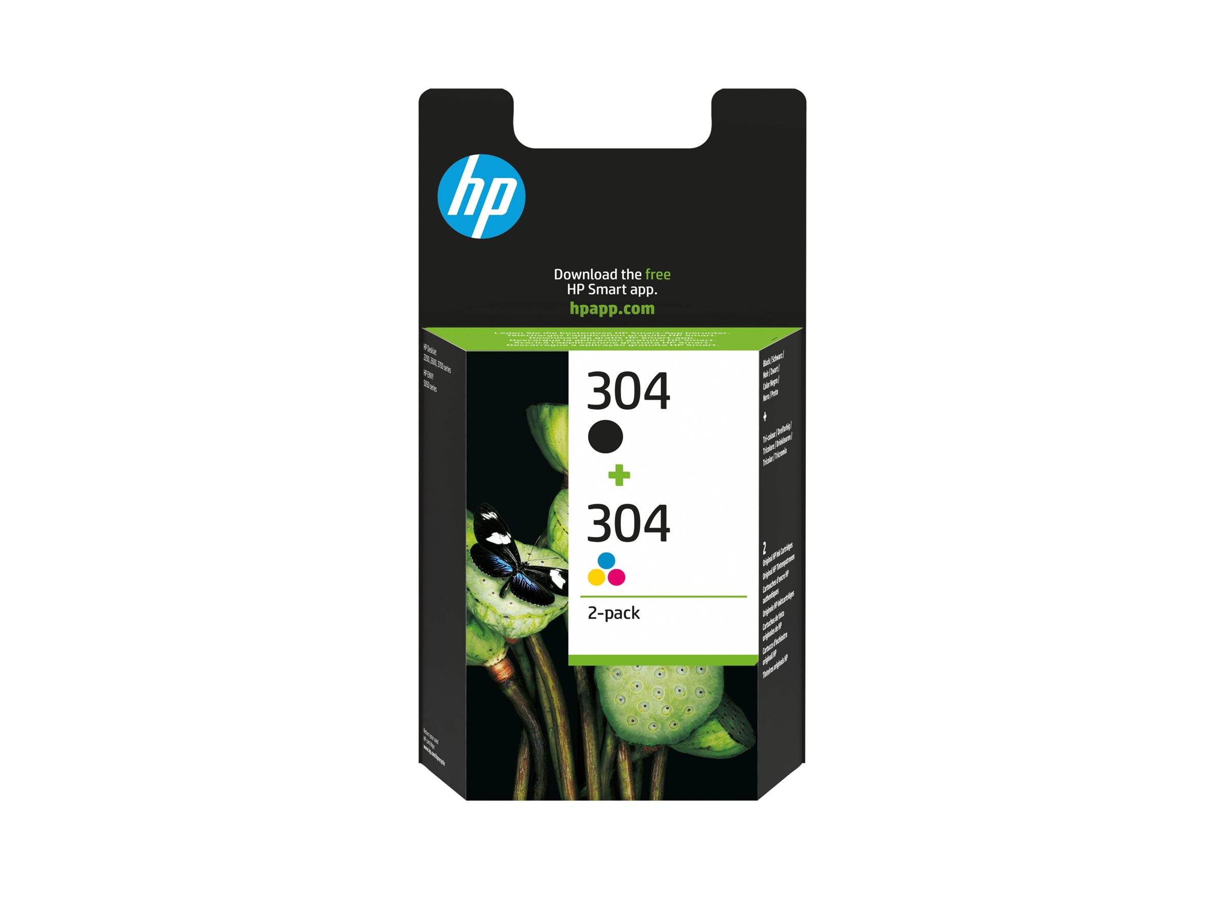 HP 304 - 2er-Pack - pigmentiertes Schwarz, Farbe (Cyan, Magenta, Gelb)