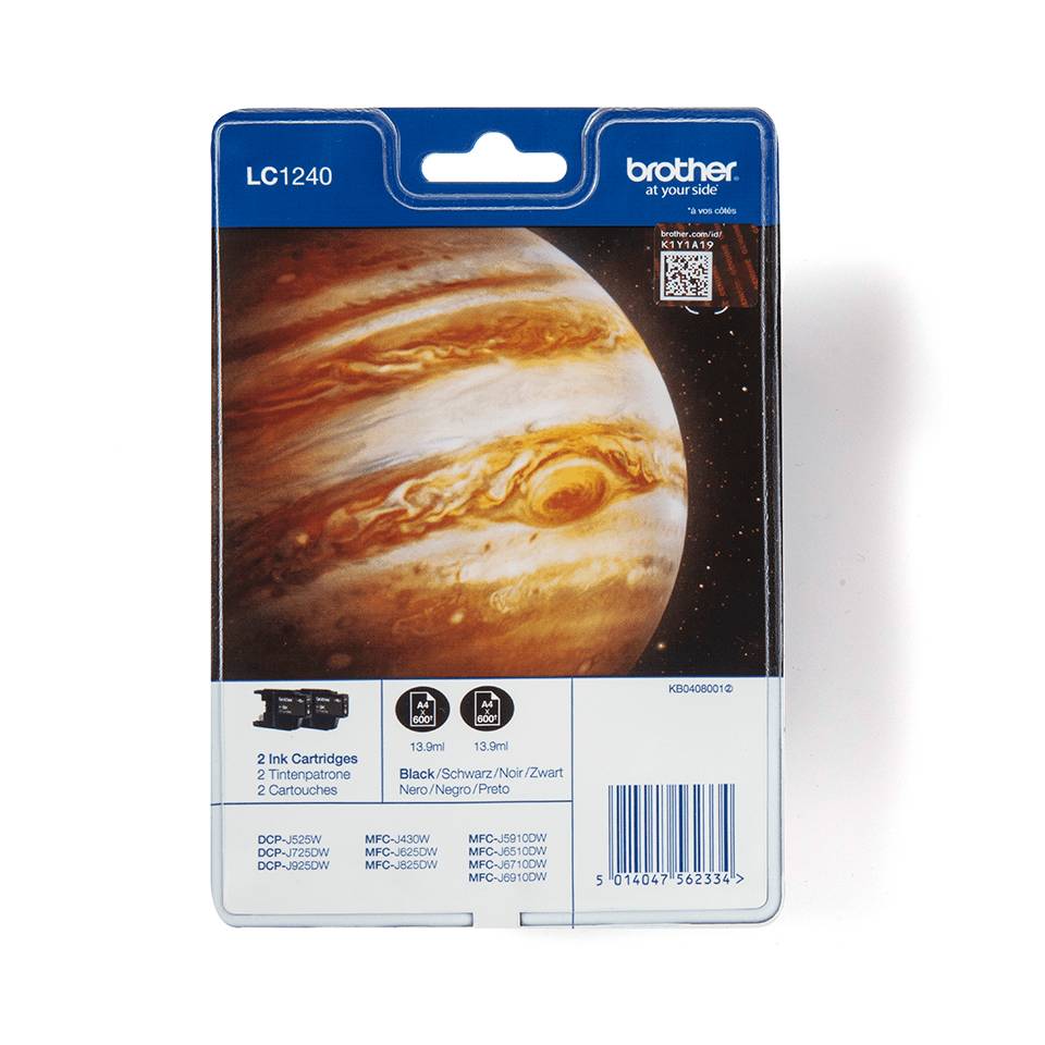 Brother LC1240BKBP2 - 2er-Pack - Schwarz - original