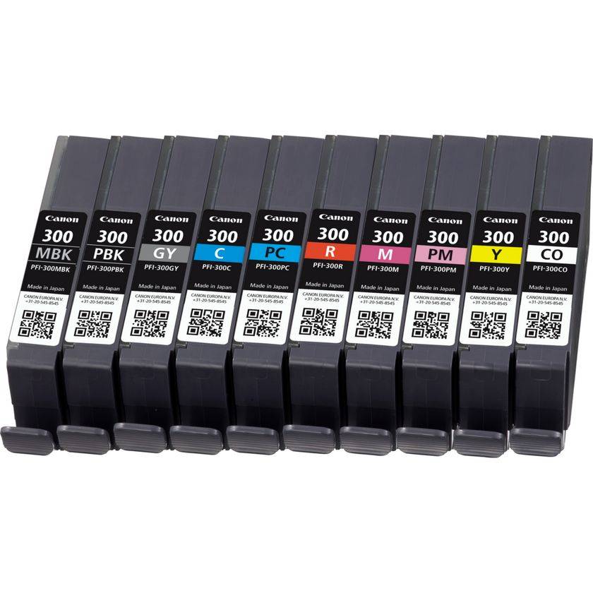 Canon PFI-MBK/PBK/CO/GY/R/C/M/Y/PC/PM 10 Ink Cartridge Multipack