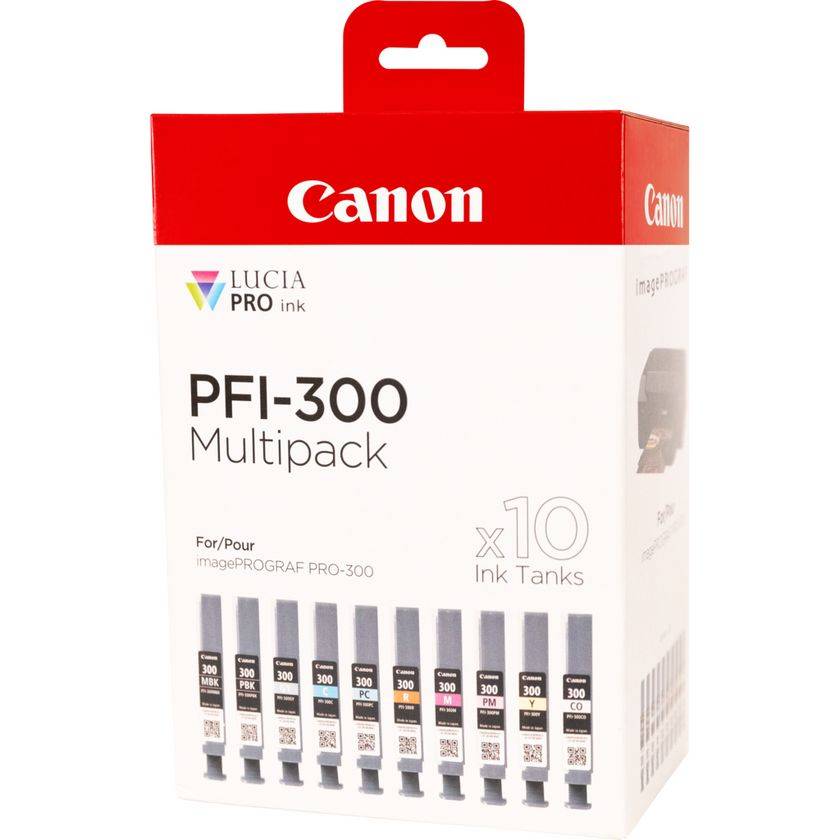 Canon PFI-MBK/PBK/CO/GY/R/C/M/Y/PC/PM 10 Ink Cartridge Multipack