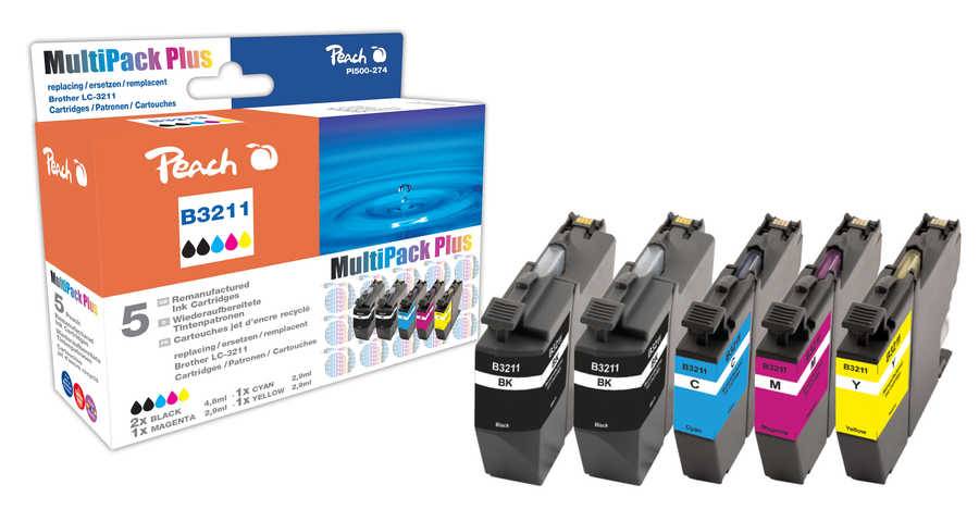 Peach PI500-274, Kompatibel, Schwarz, Cyan, Magenta, Gelb, Brother, Multipack, Brother DCPJ 572 DW Brother DCPJ 770 Series Brother DCPJ 772 DW