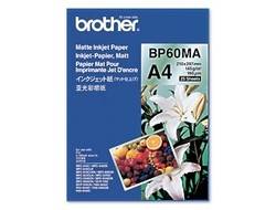 Brother BP60MA A4-Papier mit Matt-Oberfläche für Inkjetdrucker, Verpackung mit weißen Blumen und Farbfoto-Muster.