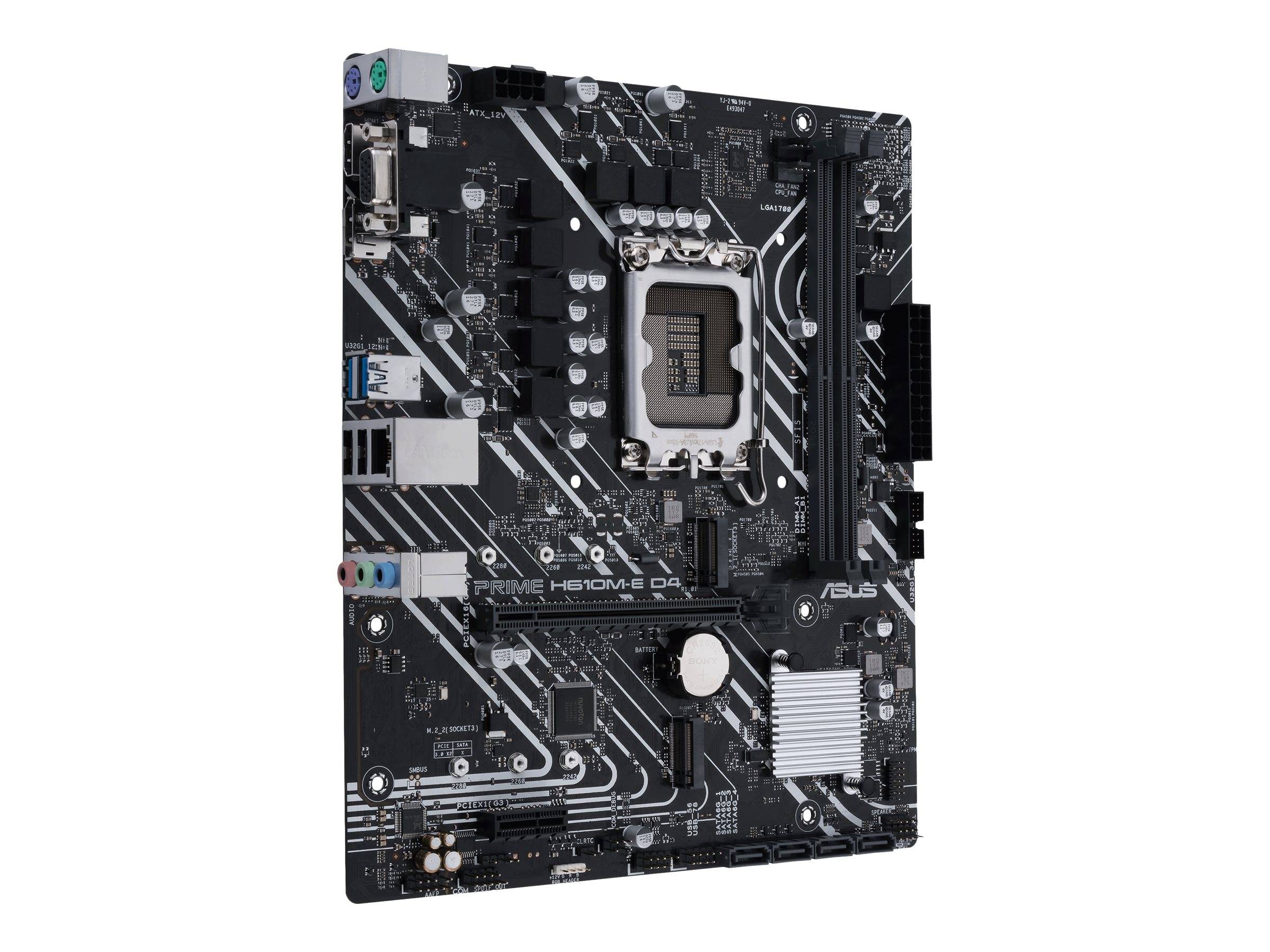 ASUS PRIME H610M-E D4-CSM - Motherboard - micro ATX - LGA1700-Sockel - H610 Chipsatz - USB 3.2 Gen 1, USB 3.2 Gen 2 - Gi
