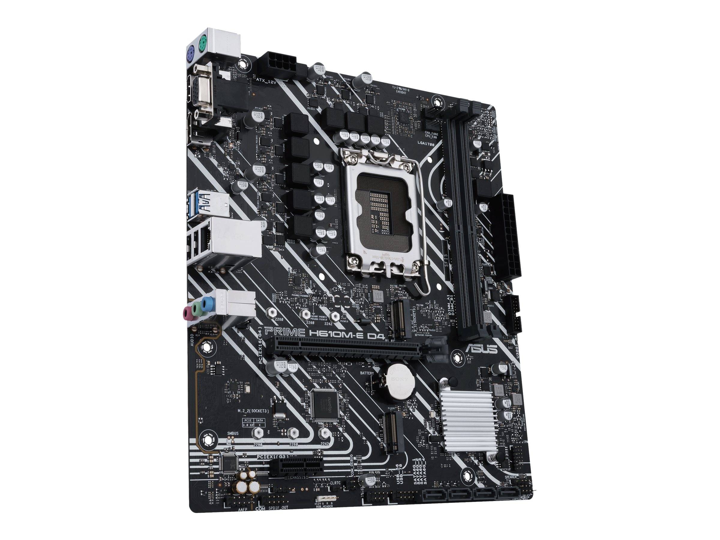 ASUS PRIME H610M-E D4-CSM - Motherboard - micro ATX - LGA1700-Sockel - H610 Chipsatz - USB 3.2 Gen 1, USB 3.2 Gen 2 - Gi