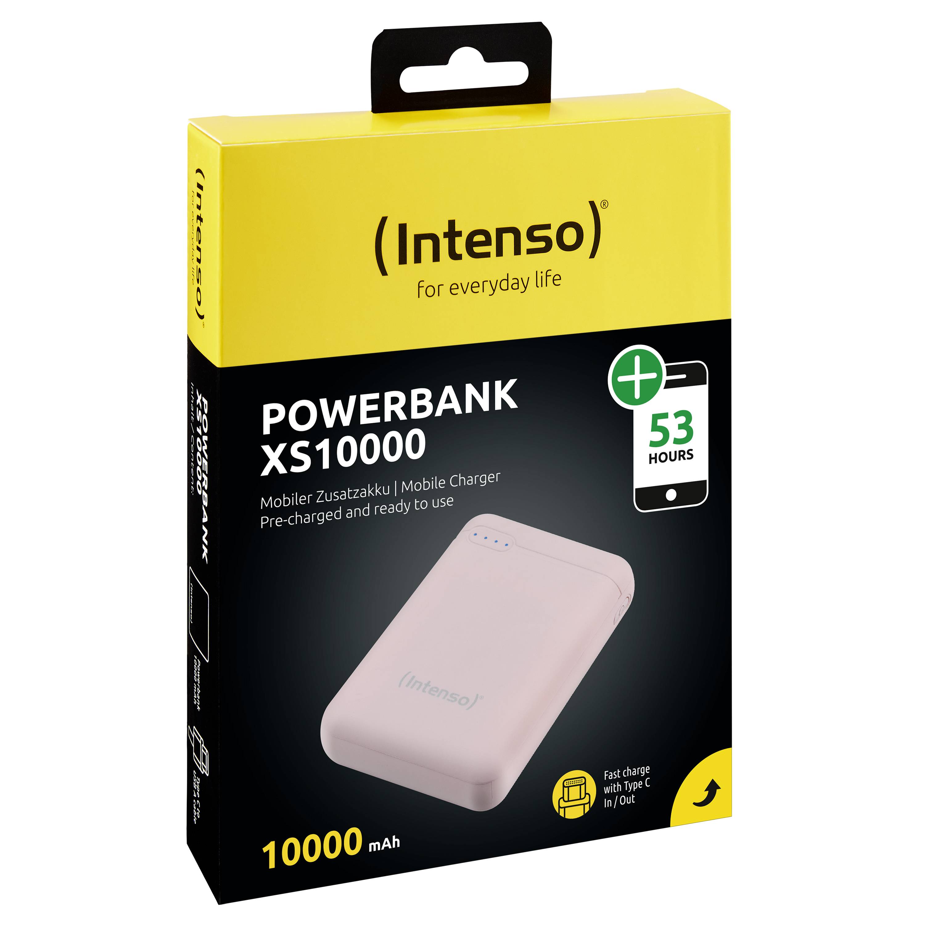 Intenso XS10000 - Powerbank - 10000 mAh - 3.1 A - 2 Ausgabeanschlussstellen (USB, 24 pin USB-C)
