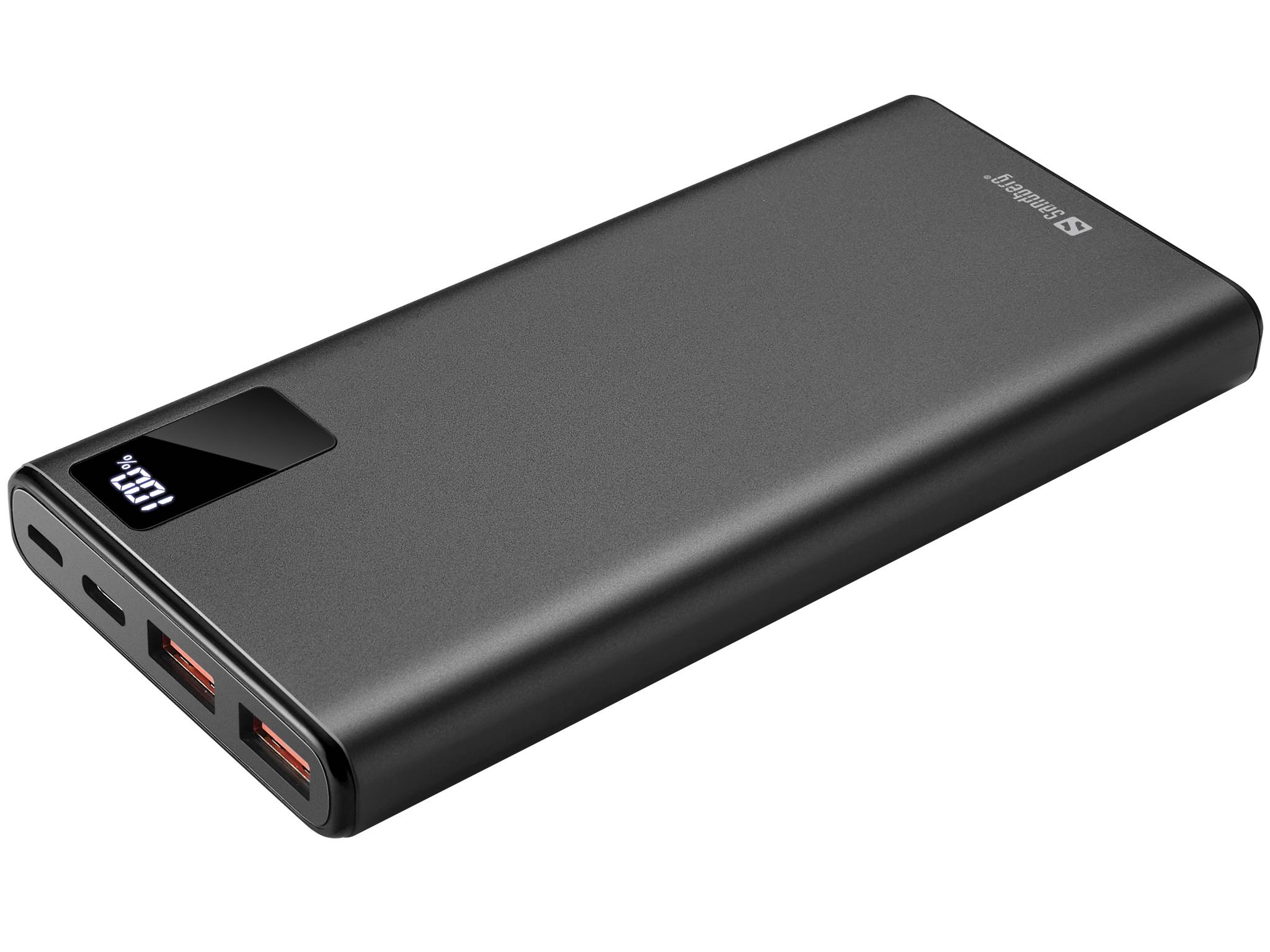 Sandberg - Powerbank - 10000 mAh - 37 Wh - 20 Watt - 3 A - QC 3.0, PD - 3 Ausgabeanschlussstellen (2 x USB, 24 pin USB-C
