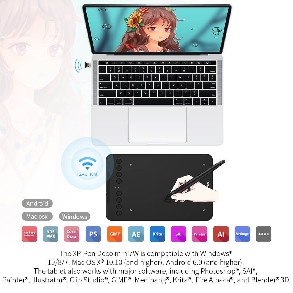 XP-PEN Deco Mini 7 W Wireless Grafiktablett