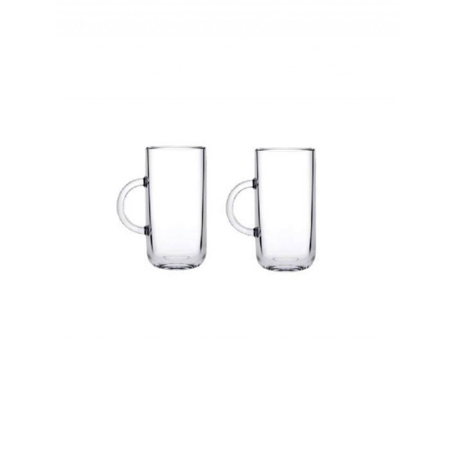 Pasabahce 55743 2er Teeglas mit Henkel Tee Griff Teegläser Kaffeegläser Kaffeebecher Wassergläser Becher Transparent