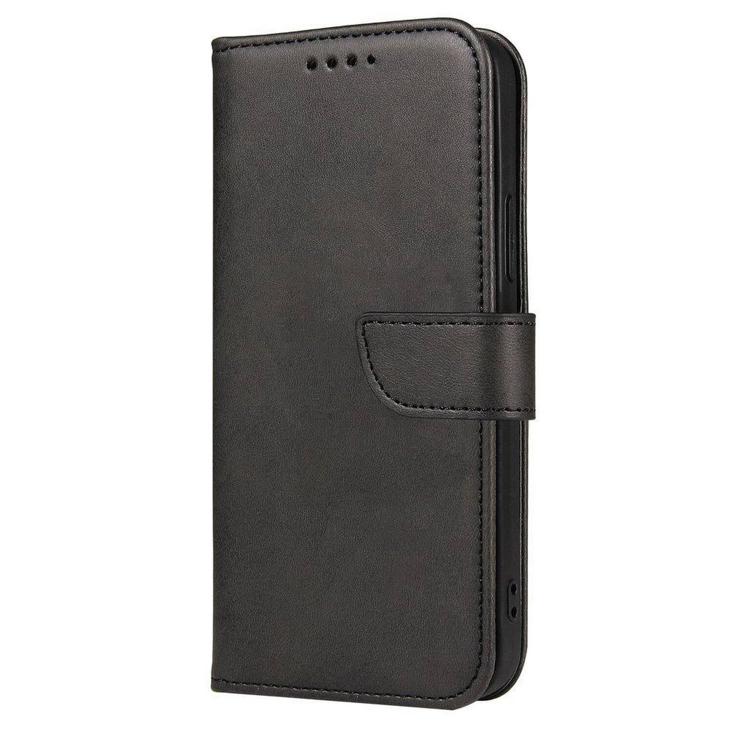 Premium Magnet Case Buch Tasche Schutzhülle aufklappbare Hülle Standfunktion Zubehör für iPhone 13 Pro Max Schwarz