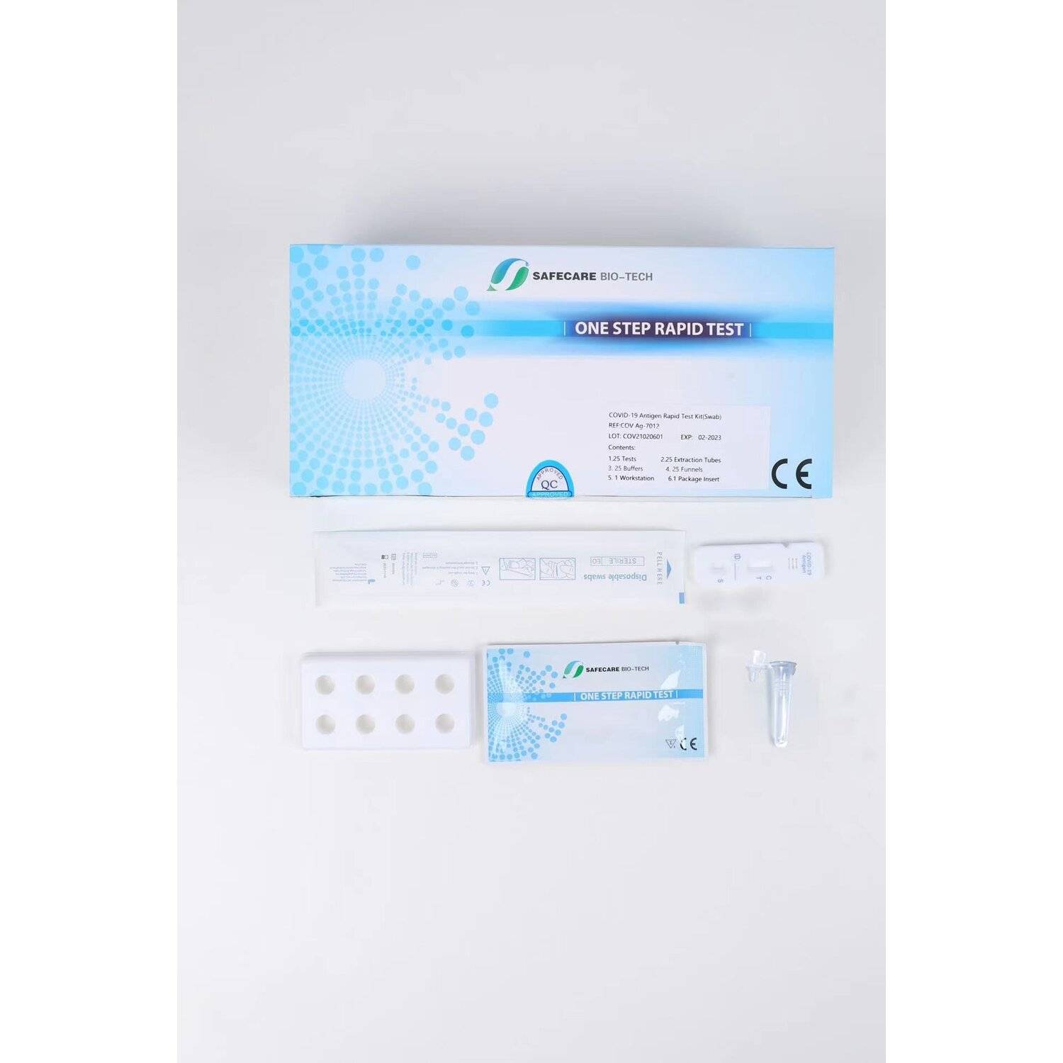 100x Stück Safecare Biotech COVID 19 Antigen Schnelltest Nasenabstrich Rapid Test BfArM AT199/20