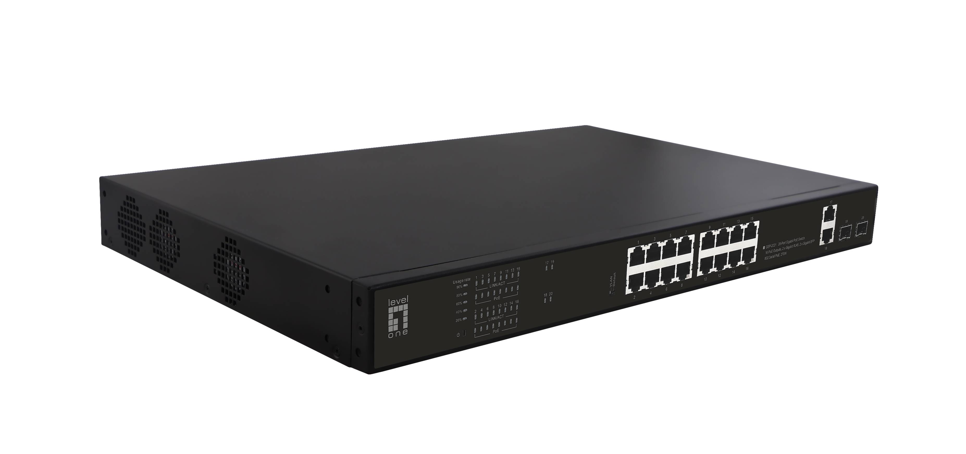 LevelOne GEP-2021 - Switch - 16 x 10/100/1000 (PoE)