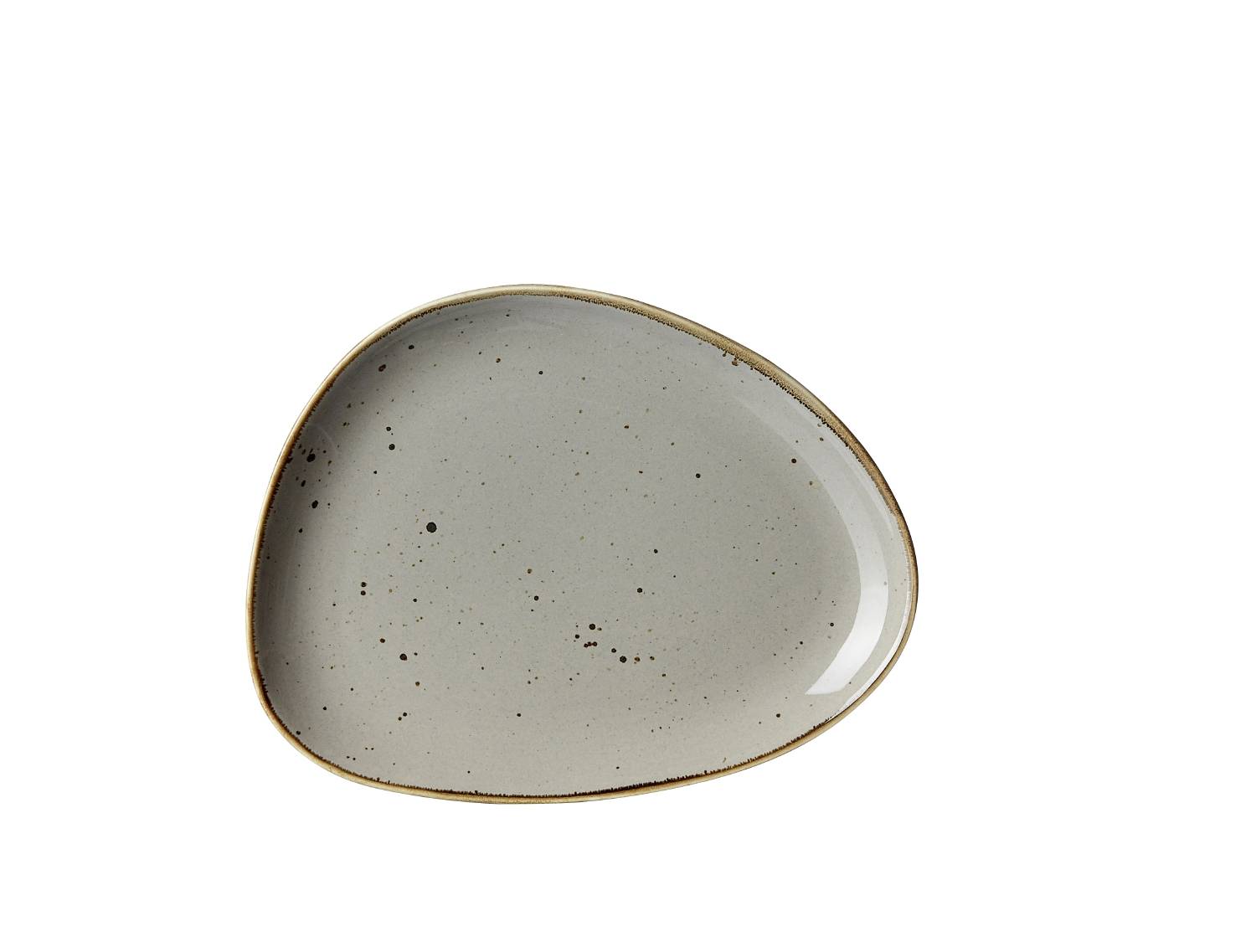 Beilagenteller Teller Taste Porzellan taupe 20,5 x 16 x 2 cm