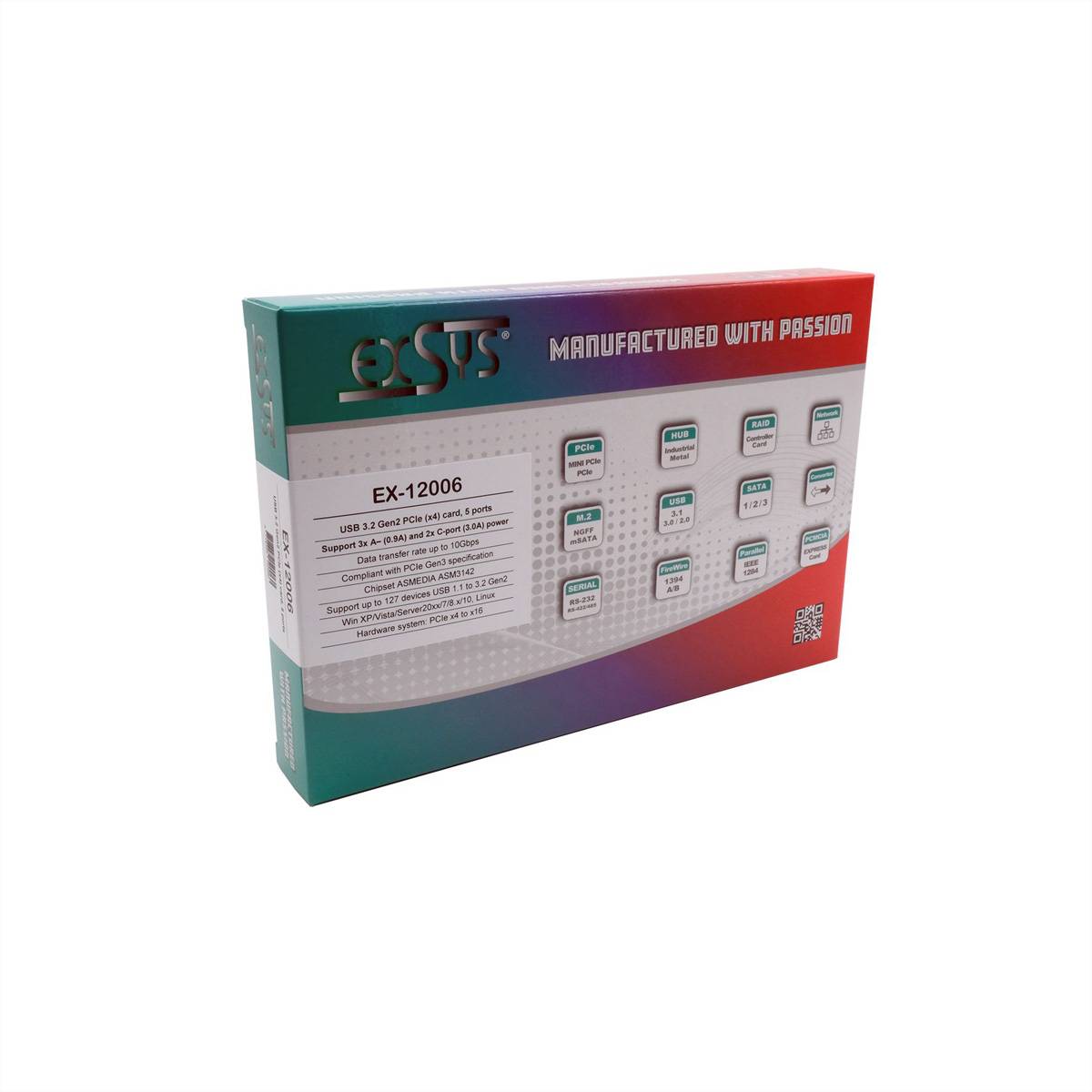 EXSYS EX-12006 5 Port USB 3.2 Gen2 PCIe Karte 3x USB-A und 2x USB-C
