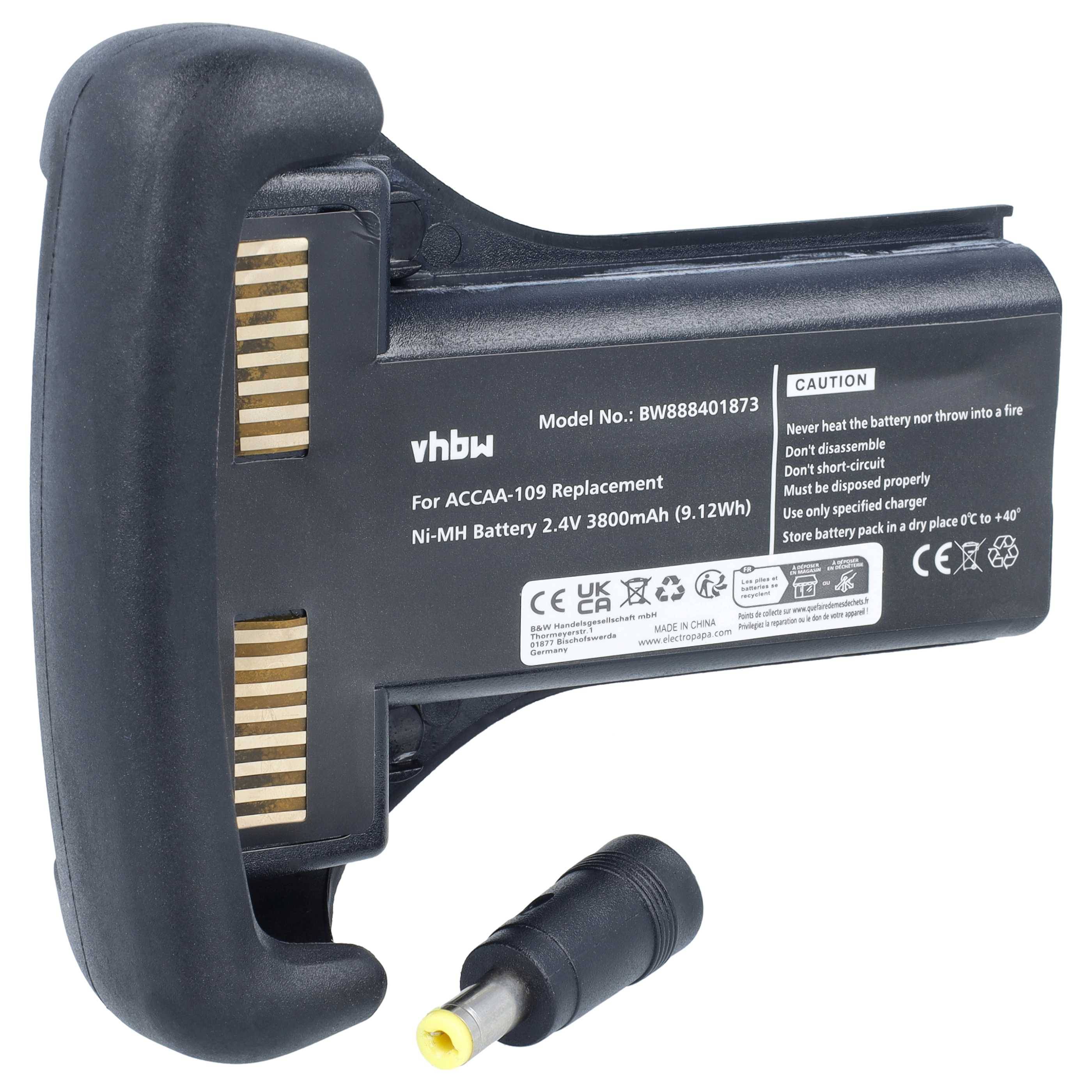 vhbw Akku kompatibel mit TDS Recon 400, 200X, 200, 400X | Messgerät, 3800 mAh, 2,4 V, NiMH