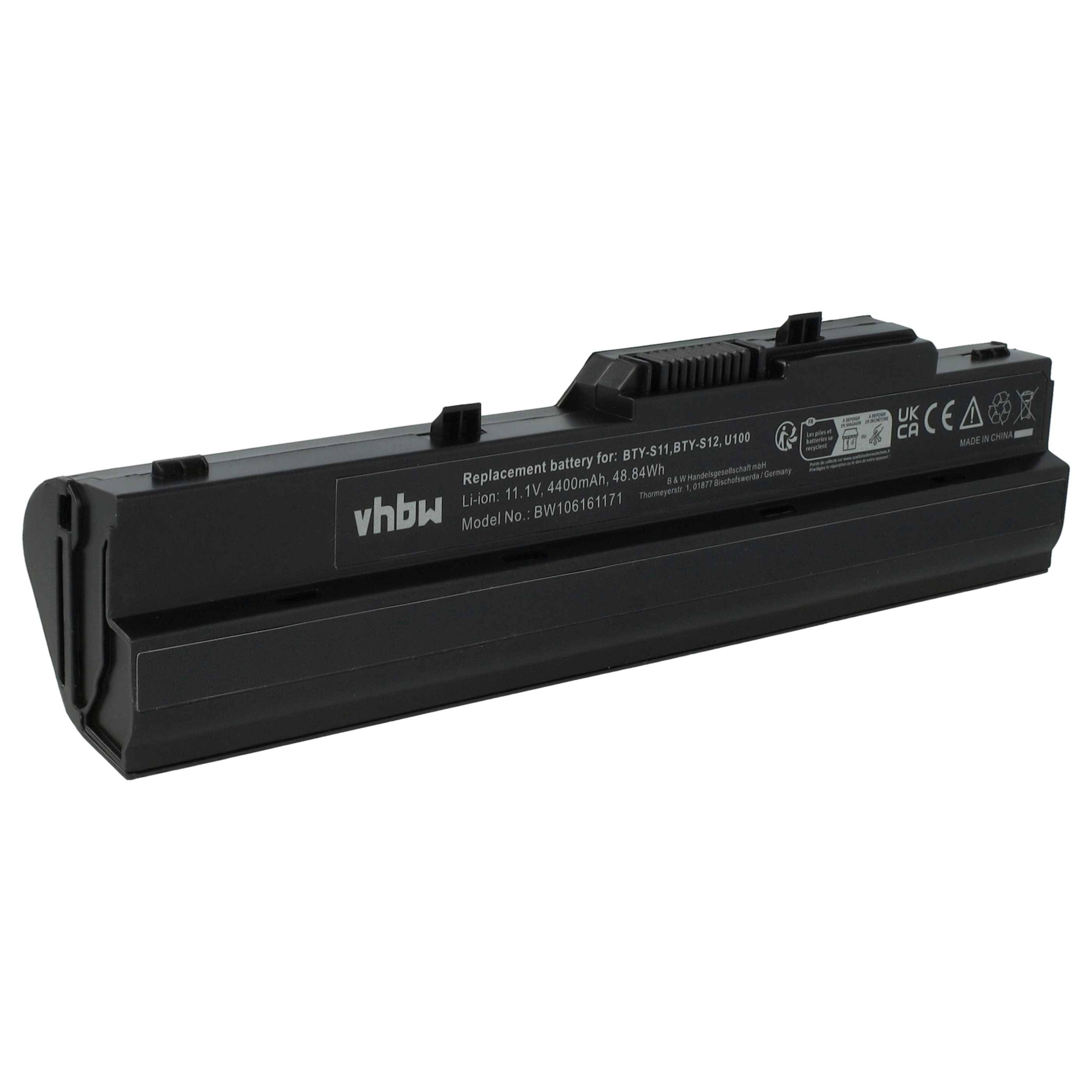 vhbw Akku kompatibel mit Medion MD96925, MD96926, MD96952, MD96953, MD97160 Notebook (4400mAh, 11,1V, Li-Ion)