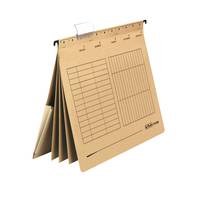 Herlitz UNIREG - Hängehefter - 3 Teile - für A4 - mit Register - Buff (Packung mit 5)