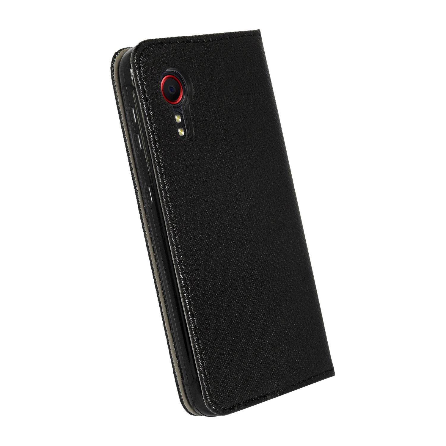 Buch Tasche "Smart" für SAMSUNG GALAXY XCOVER 5 EE (Enterprise Edition) mit Standfunktion, Kartenfach Schwarz