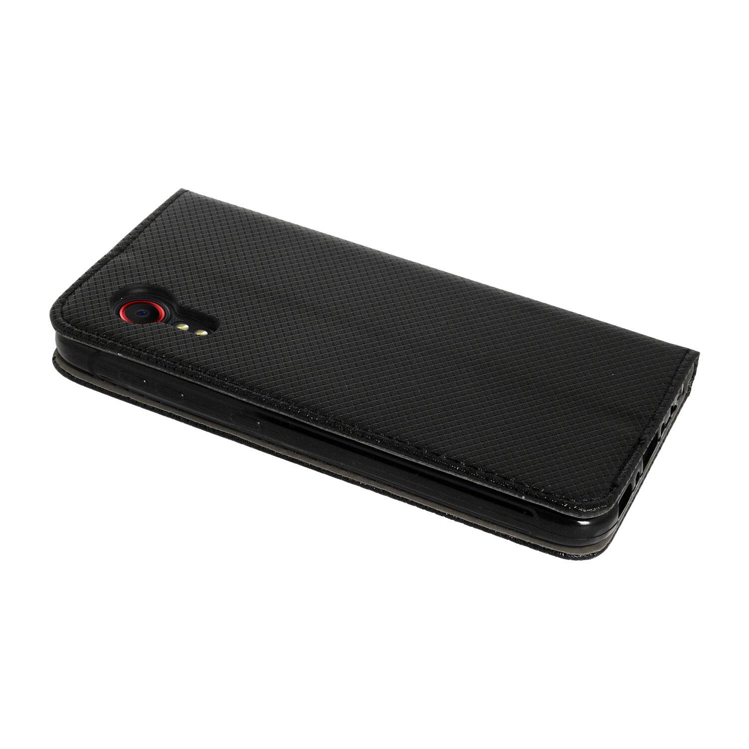 Buch Tasche "Smart" für SAMSUNG GALAXY XCOVER 5 EE (Enterprise Edition) mit Standfunktion, Kartenfach Schwarz