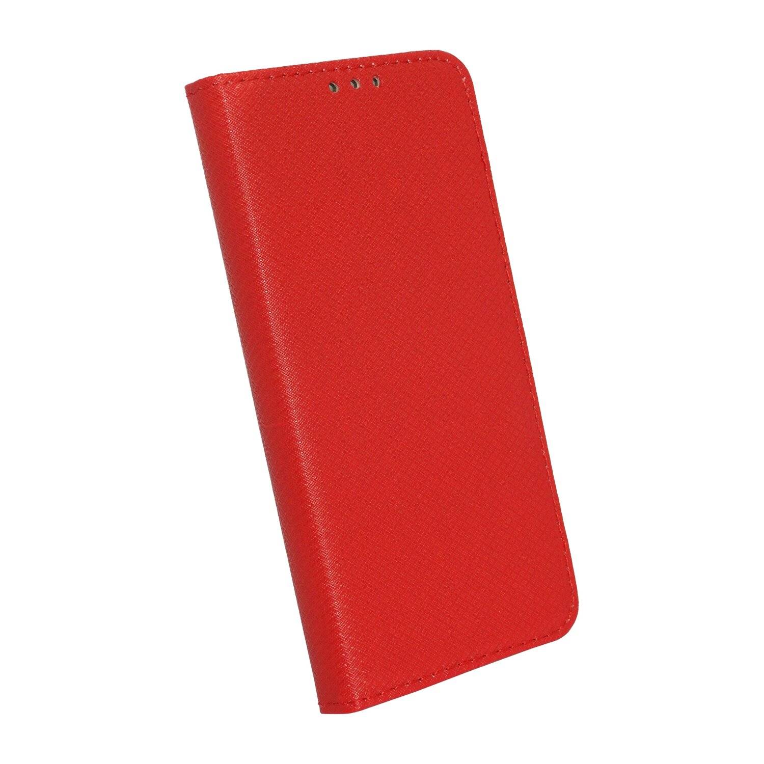 Buch Tasche "Smart" für SAMSUNG GALAXY XCOVER 5 EE (Enterprise Edition) mit Standfunktion, Kartenfach Rot