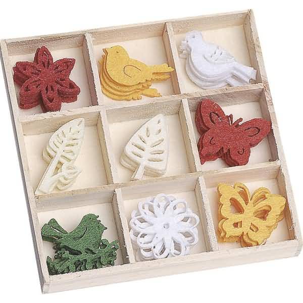 Filzbox Ornament Floral VE=45 Teile