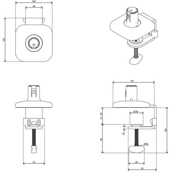 Tischklemme Viewprime 910 weiß