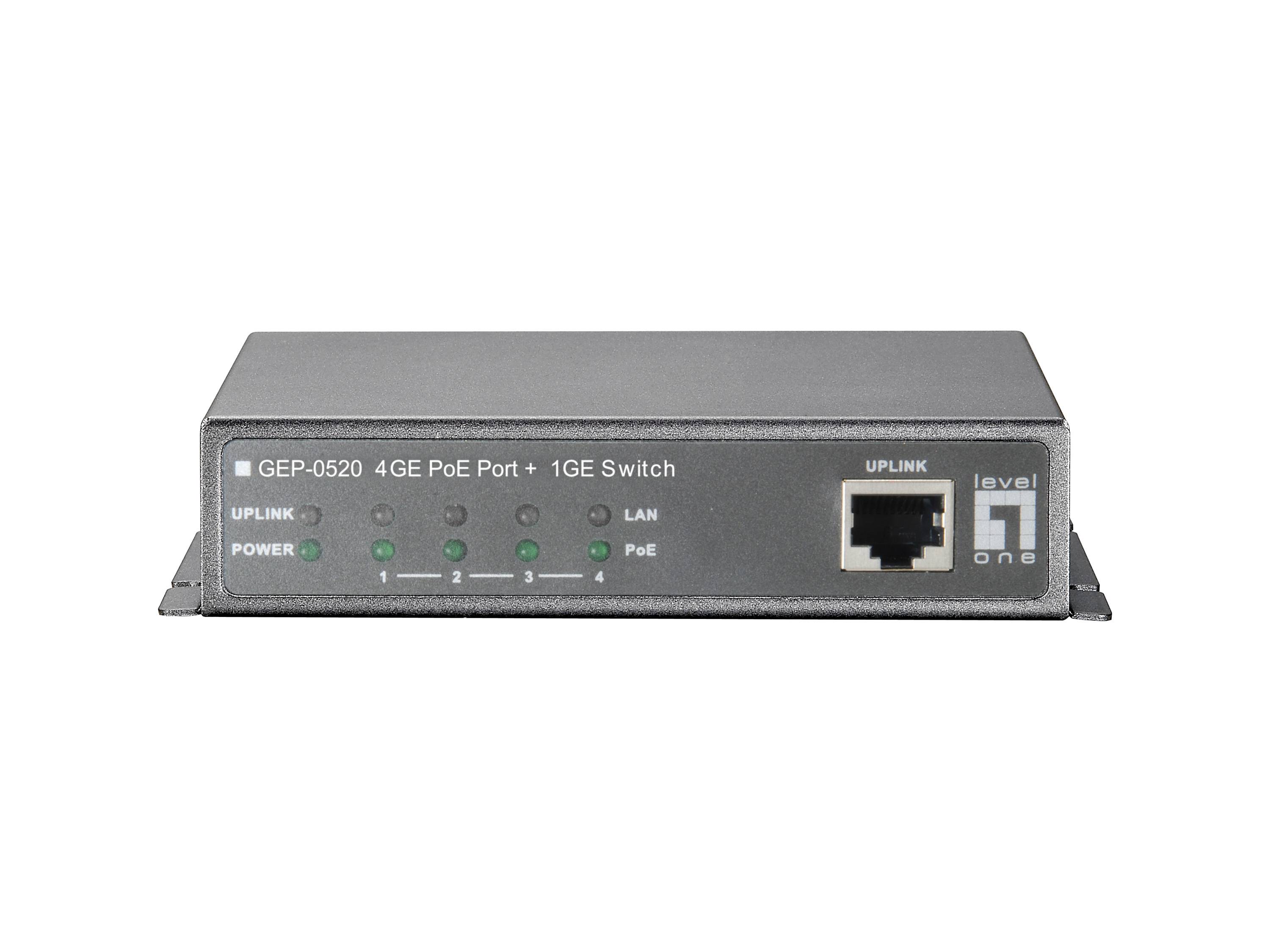 LevelOne GEP-0520 - Switch - 4 x 10/100/1000 (PoE)