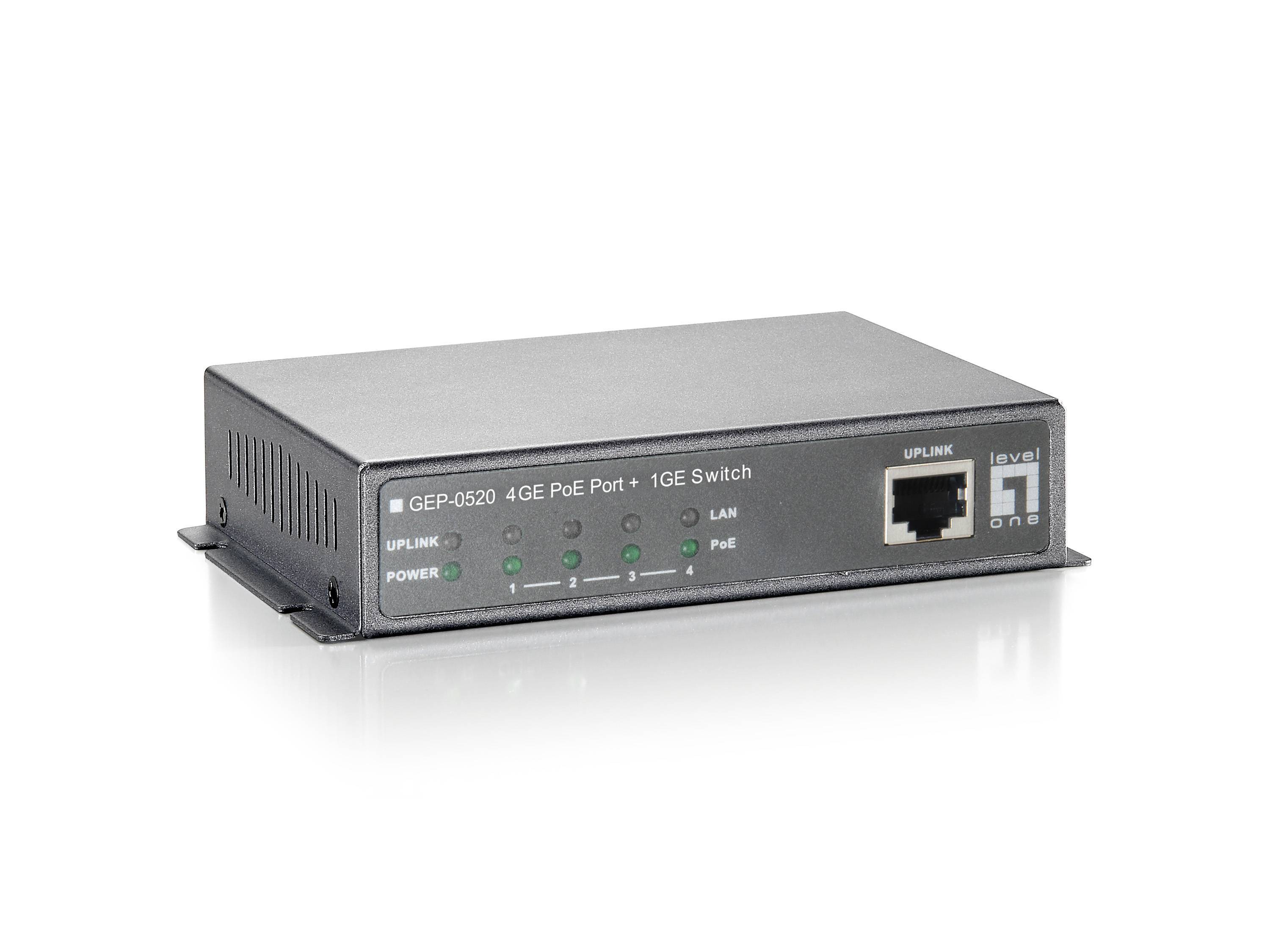 LevelOne GEP-0520 - Switch - 4 x 10/100/1000 (PoE)