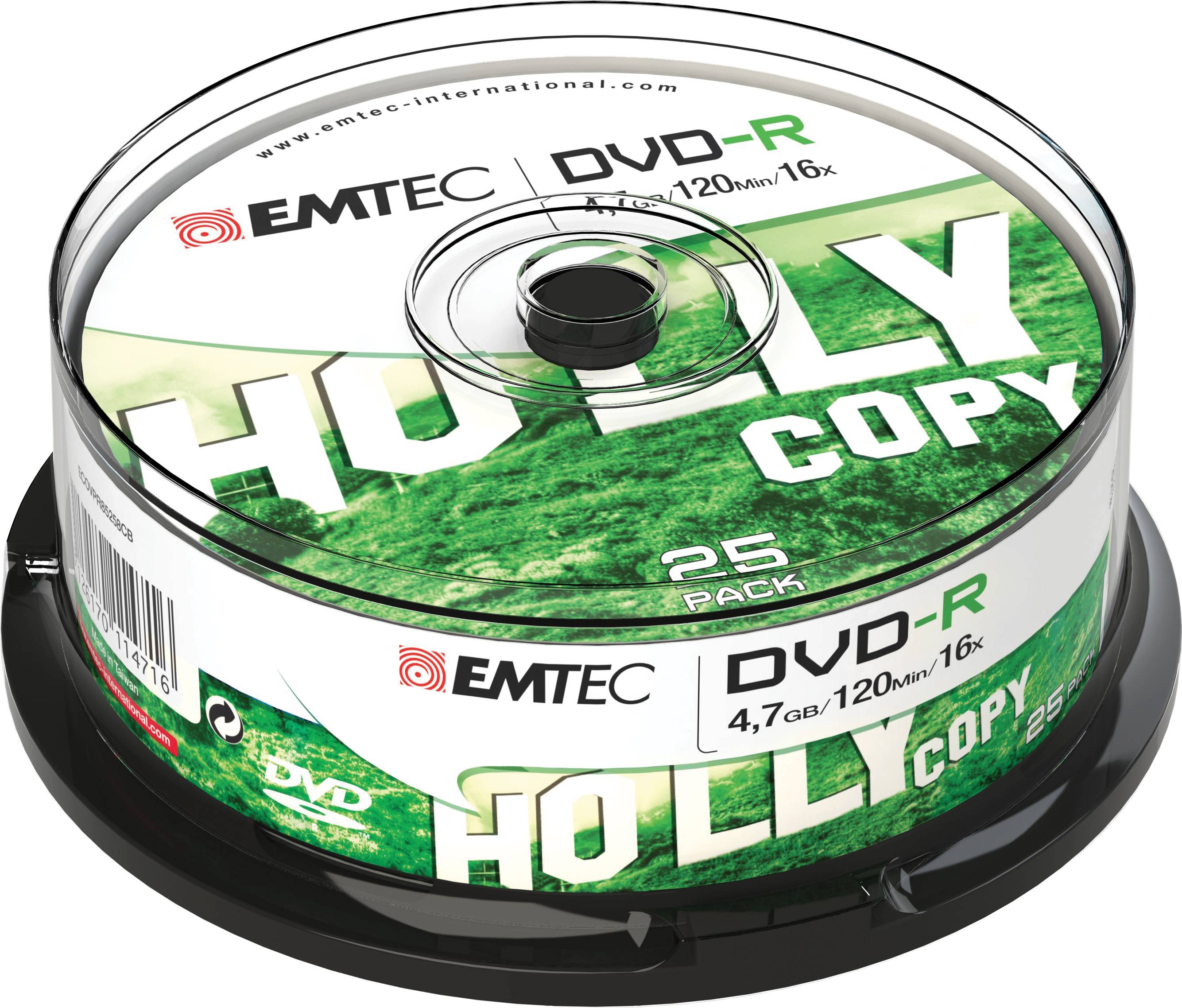 EMTEC - 25 x DVD-R - 4.7 GB (120 Min.) 16x - Silber