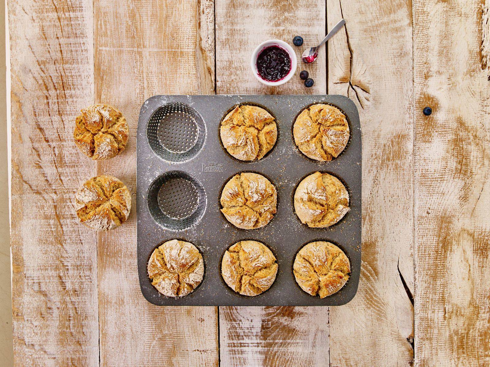 RBV Birkmann Baquette-Blech Laib und Seele 32x30x3cm, Muffin-Backform, Quadratisch, Schwarz