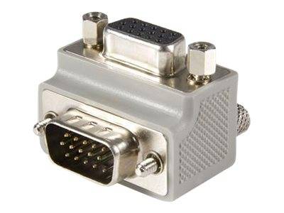 VGA-Geschlechtswechsel-Adapter mit männlichen und weiblichen 15-poligen Anschlüssen auf weißem Hintergrund.
