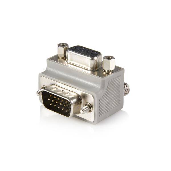 Ein VGA-zu-DVI-Adapter mit einem männlichen VGA-Anschluss auf der einen Seite und einem weiblichen DVI-Anschluss auf der anderen Seite.