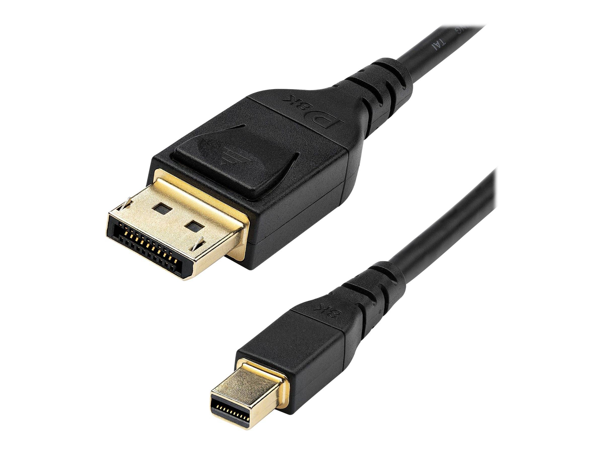 StarTech.com 6ft (2m) VESA Certified Mini DisplayPort to DisplayPort 1.4 Cable, 8K 60Hz HBR3 HDR, Super UHD mDP to DP 1.