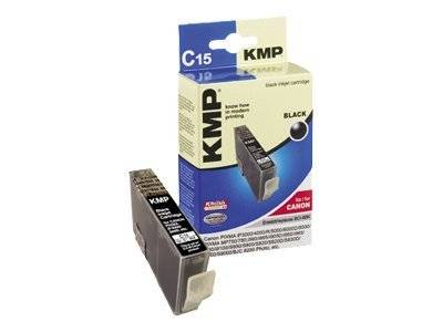 KMP C15 - 17 ml - Schwarz - kompatibel - Tintenpatrone (Alternative zu: Canon BCI-6Bk)