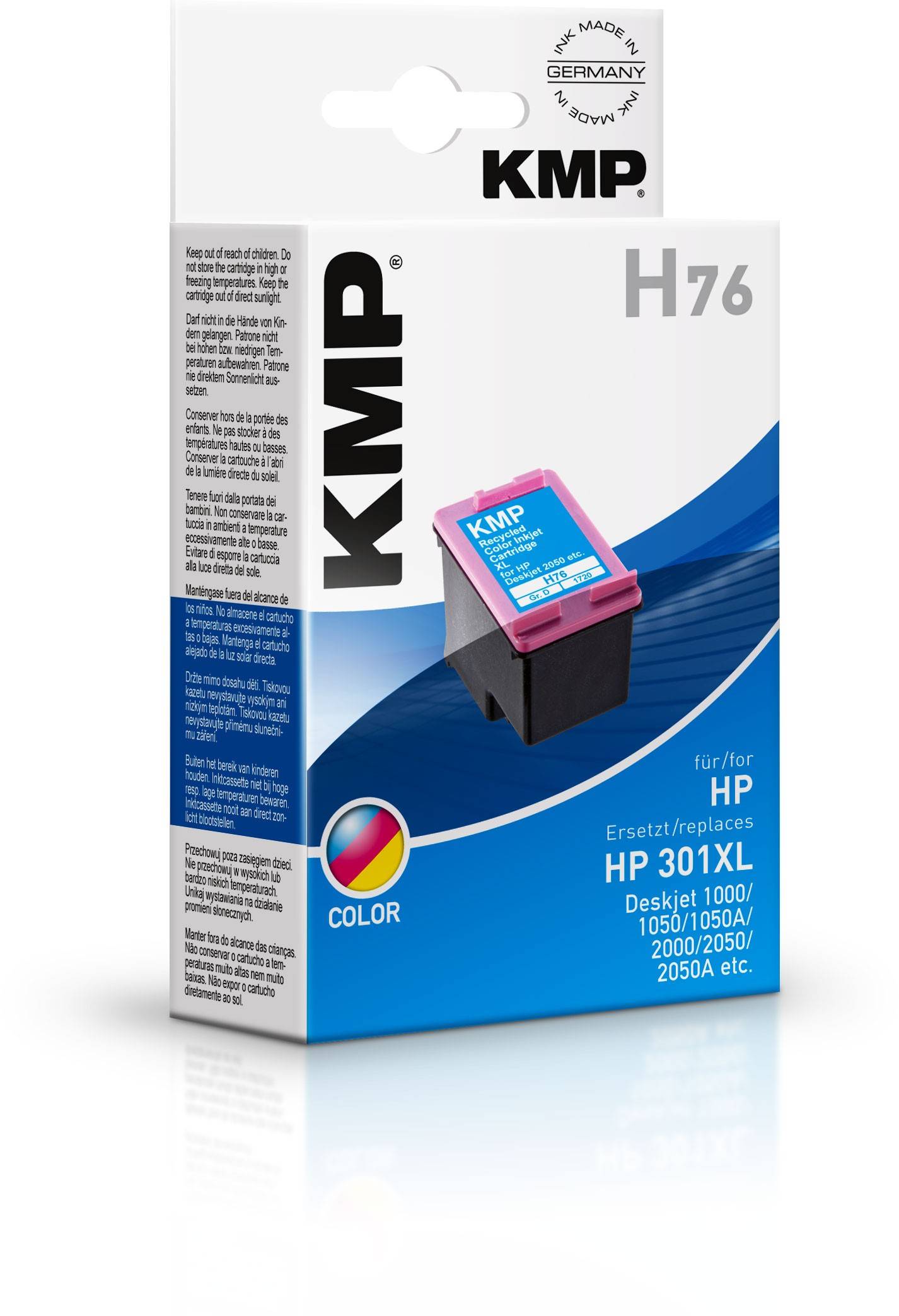 KMP H76 - 6 ml - Farbe (Cyan, Magenta, Gelb) - kompatibel - Tintenpatrone (Alternative zu: HP 301XL, HP CH564EE)