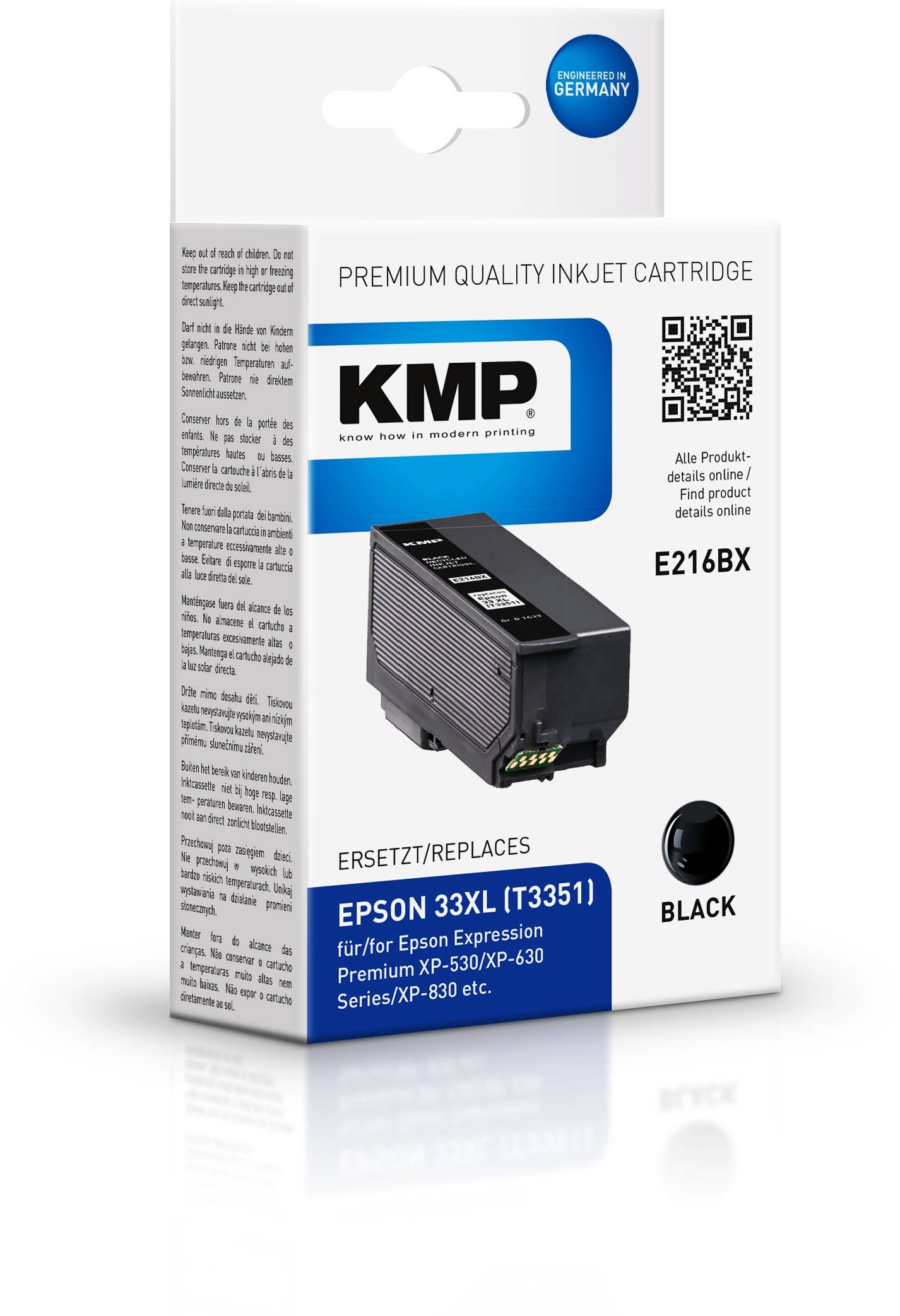 KMP 1633,4001, Kompatibel, Tinte auf Pigmentbasis, Schwarz, Epson, Epson Expression Premium XP-530 Epson Expression Premium XP-540 Epson Expression