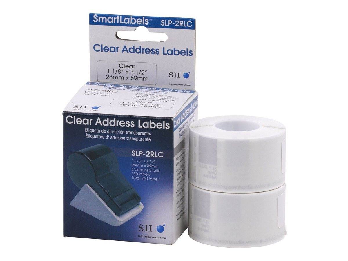 Schachteln und zwei Rollen SmartLabels Transparente Adressetiketten, Größe 1 1/8 x 3 1/2 Zoll, für Laser- oder Inkjetdrucker.