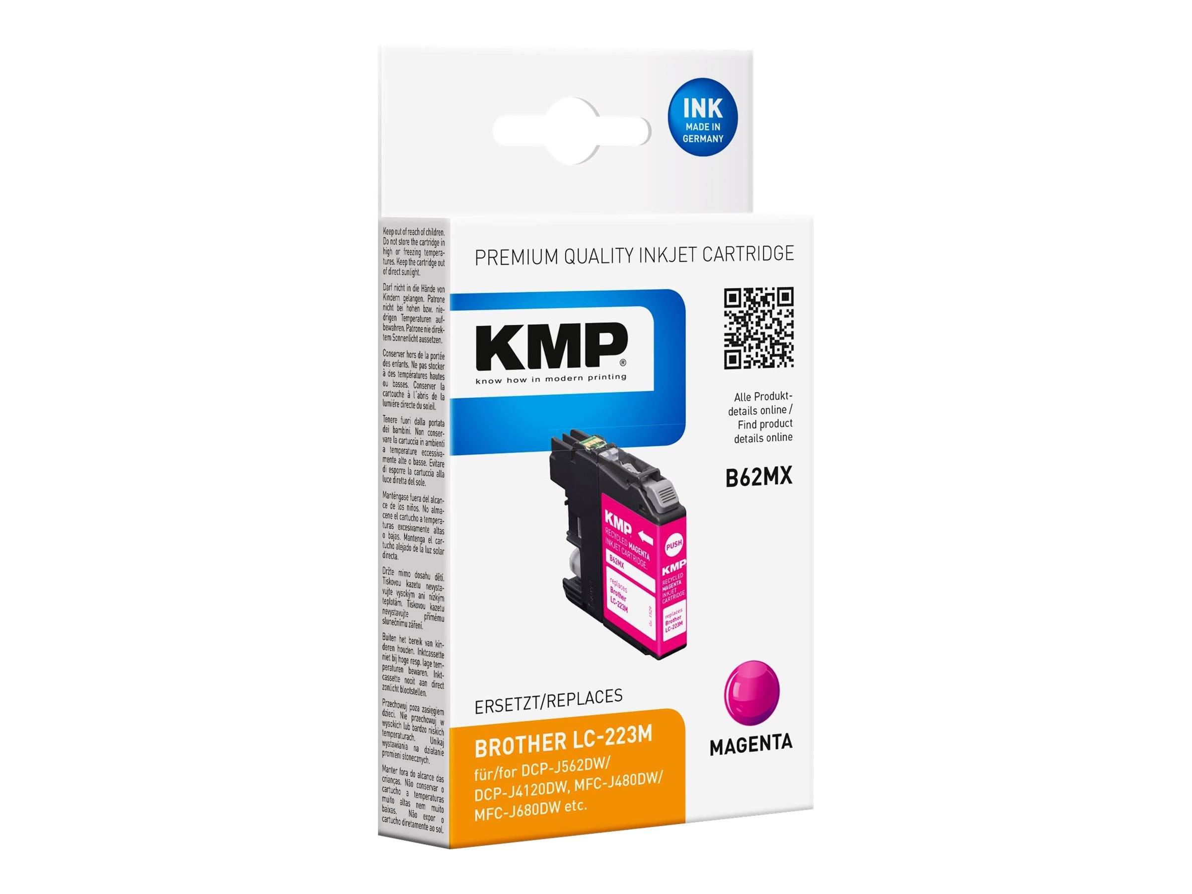 KMP B62MX - 5.9 ml - Magenta - kompatibel - wiederaufbereitet - Tintenpatrone (Alternative zu: Brother LC-223M)