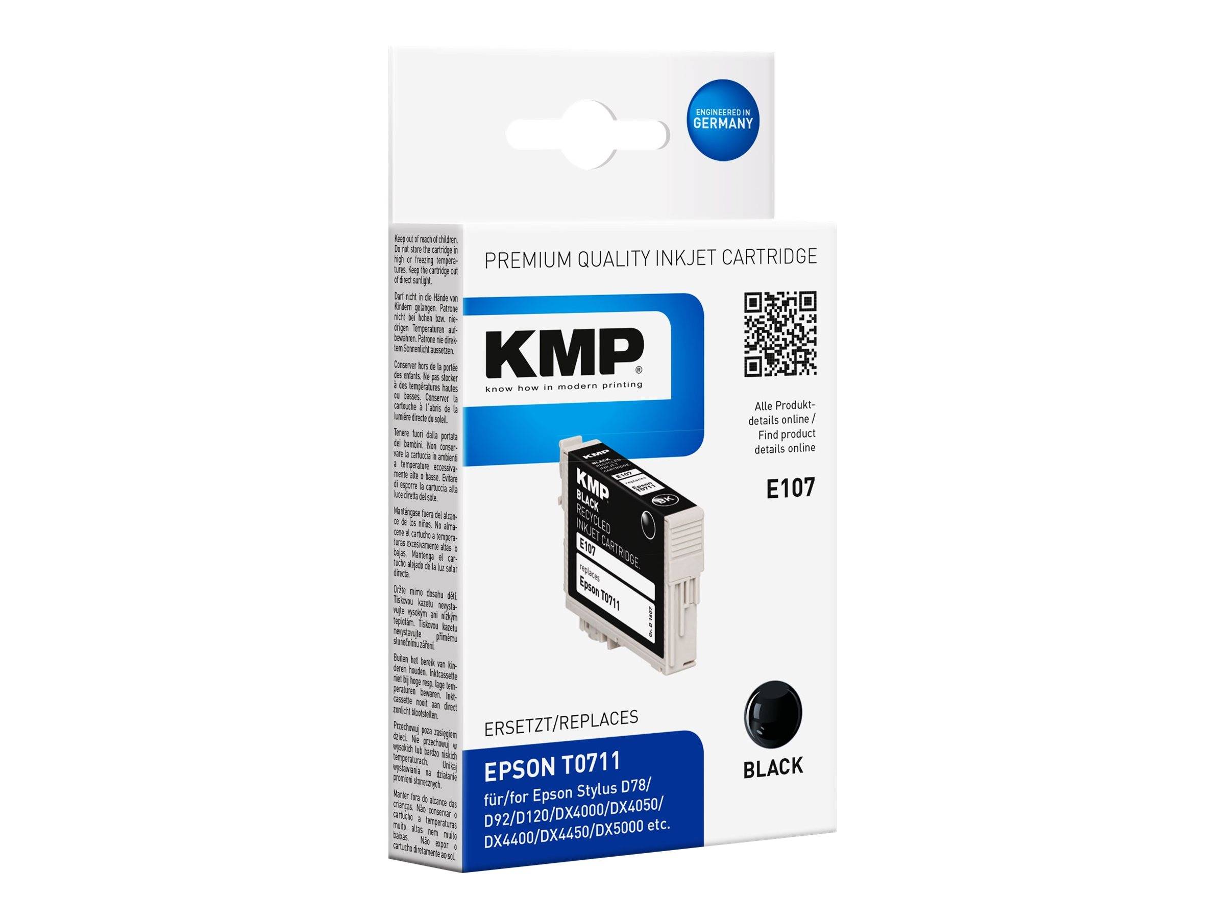 KMP E107 - 7 ml - Schwarz - kompatibel - Tintenpatrone