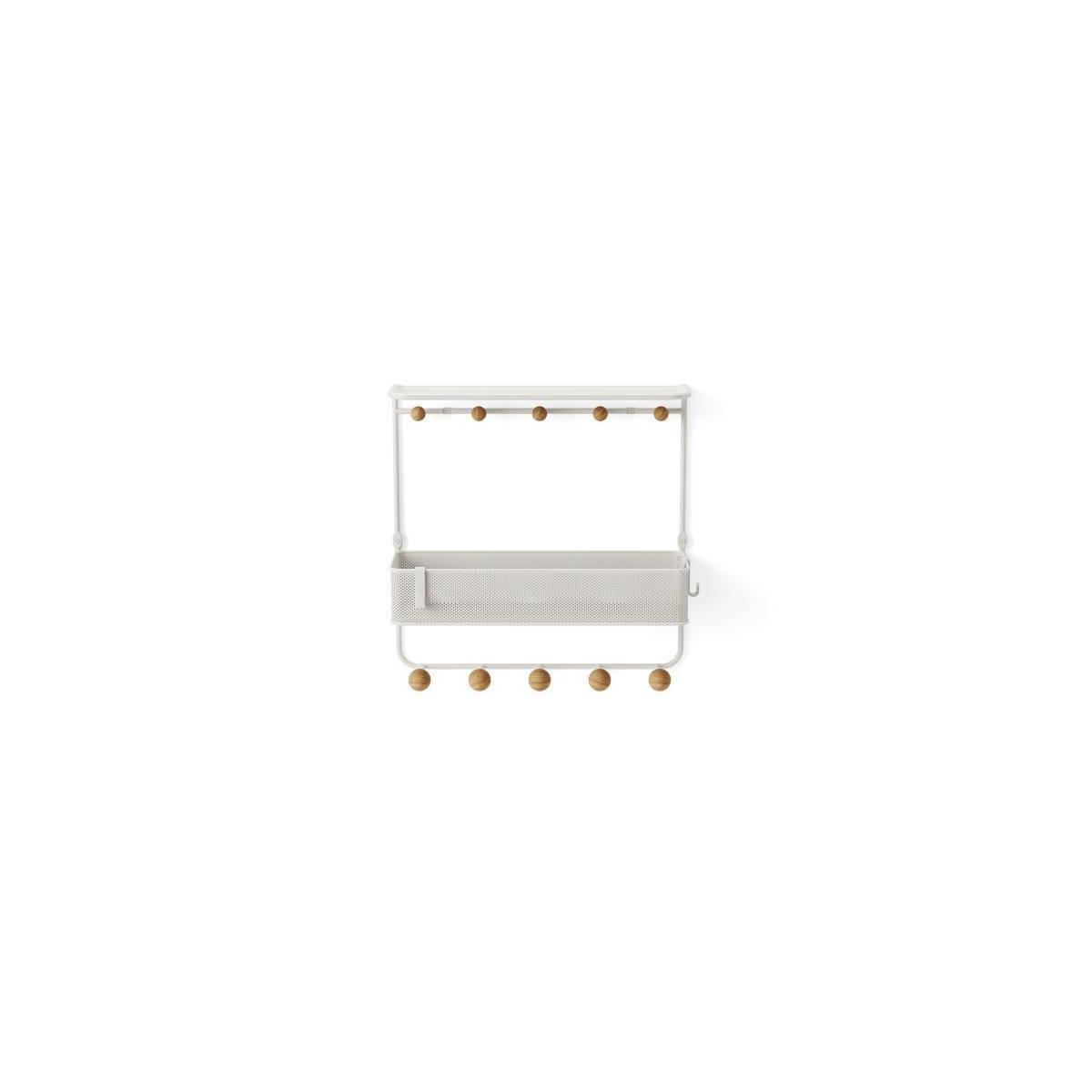 1018030-660 - ESTIQUE Regal mit 10 Haken, weiß