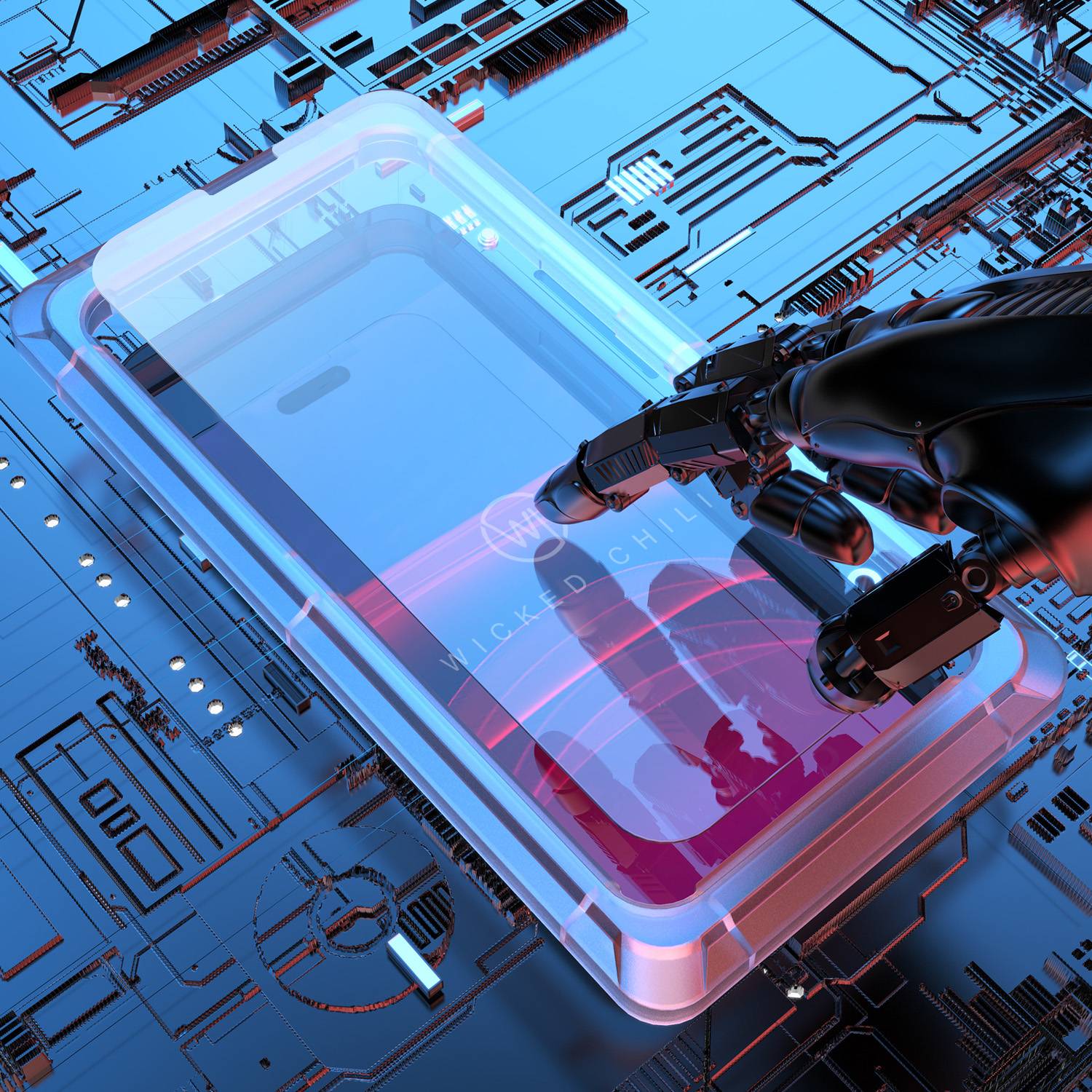 Wicked Chili 3x Displayschutzglas für iPhone 14 Pro Max, 14 Plus und 13 Pro Max (6,7") mit Schablone zur Positionierung