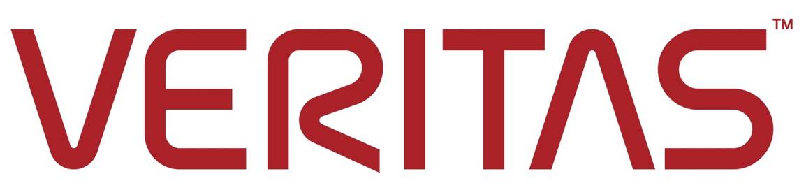 Rotes VERITAS-Wortmarken-Logo mit einem kleinen TM-Zeichen auf weißem Hintergrund.